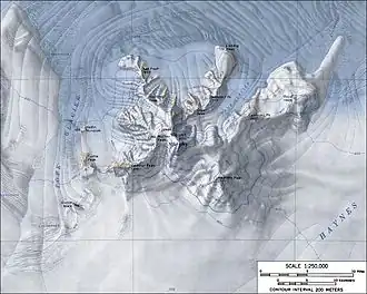 Topografische Karte (1:250.000) des Mount&nbsp;Murphy mit dem Kay&nbsp;Peak