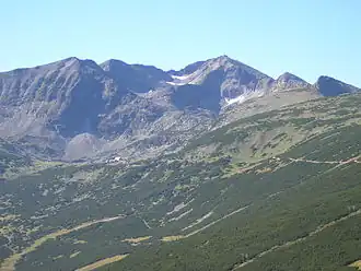 Musala von der Bergstation der Gondelbahn Jastrebez gesehen
