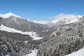 Blick vom Ofenpass in den Nationalpark Richtung Zernez