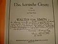 Das korsisches Gesetz (Widmung)