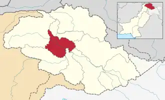 Karte von Pakistan, Position von Distrikt Gilgit hervorgehoben