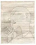 Parallelschraffur. Paul Klee: Rechnender Greis, 1929