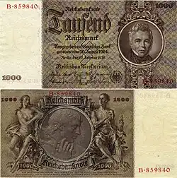 1000 RM, 1936, Reichsbank­direktorium