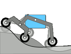 Rocker-Bogie-System in Bewegung