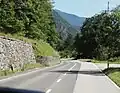 Hauptstrasse bei Someo vor dem Ausbau des Velowegs