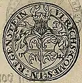 Rückseite eines Talers mit dem Wappen der Familie