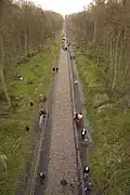 Ein Blick auf die Trouée d’Arenberg vor dem Rennen