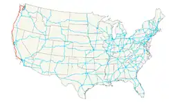Karte des U.S. Highways 101