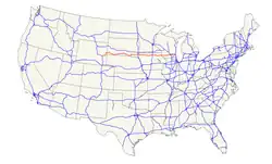 Karte des U.S. Highways 18
