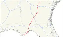 Karte des U.S. Highways 319