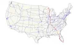 Karte des U.S. Highways 41