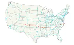 Karte des U.S. Highways 64