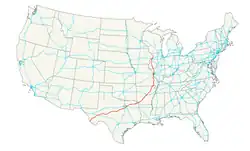 Karte des U.S. Highways 67
