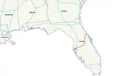 Karte des U.S. Highways 92
