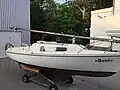 Varianta 65 mit abgebauter Reling auf dem originalen Slipwagen, Greifswald 2015