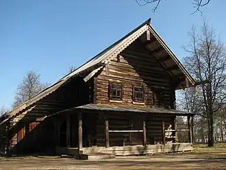 Wohnhaus/Hütte von Wasilij Arsenjewitsch Tunuzkij aus dem Dorf Pyrischtschi, Krestezki rajon