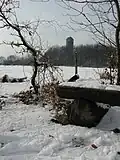 Wasserturm am Stadtwald nahe Garschagen im Winter