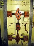 Gas- und Drucktür am Eingang zum Bunker