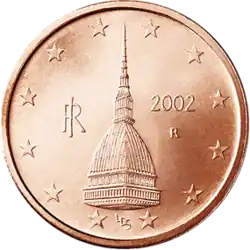 Italienische 2-Cent-Münze