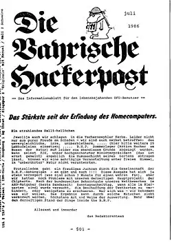 Bayrische Hackerpost, Ausgabe&nbsp;11, Seite&nbsp;1