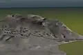 3d-Rekonstruktion des Kohnsteins mit Tunneleingängen und Konzentrationslager