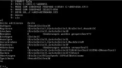 EDLIN unter MS-DOS&nbsp;5 mit einer geöffneten DOS-Startdatei