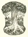 Hans Thoma, Exlibris für Hch. W., Zinkografie, monogrammiert