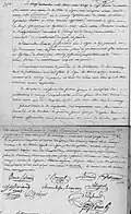 Eintrag seiner Hochzeit am 20. Oktober 1820 mit Benoite Jusserand