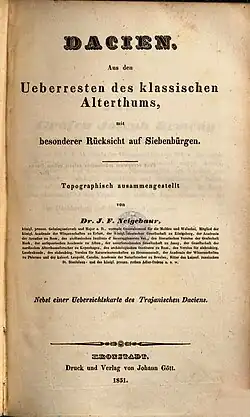 Titelblatt von Ferdinand Neigebaurs Dacien (1851)