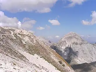 Pizzo d’Intermesoli (rechts im Bild) vom Monte Portella aus gesehen