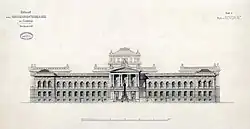Entwurf zum Reichsgericht in Leipzig von Hoffmann und Dybwad (1884)