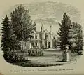 Holzstich des Wohnhauses von Andrew J. Downing in Newburgh am Hudson