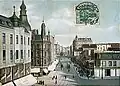 Blick aus Richtung Eimsbüttel in das Schulterblatt mit der Bahnbrücke, um 1905