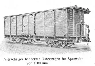 Gedeckter Güterwagen, Schmalspur