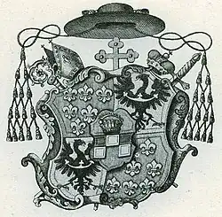 Wappen des Breslauer Bischofs Philipp Ludwig von Sinzendorf mit Wappenzierde