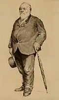 Bärtiger Mann mit Schirm