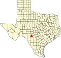 State map highlighting Real County