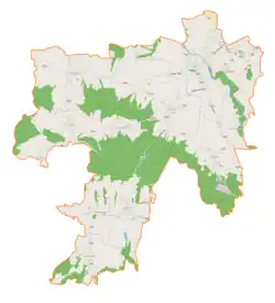 Mapa konturowa gminy Chorkówka, blisko centrum po lewej na dole znajduje się punkt z opisem „Sulistrowa”