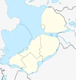 Mapa konturowa Flevolandu, w centrum znajduje się punkt z opisem „Lelystad”