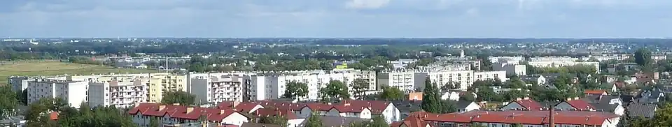 Panorama Lubonianki widziana z wieży kościoła św. Barbary