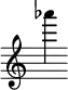 { \new Staff \with { \remove "Time_signature_engraver"} {\clef treble as'''4}}