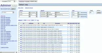 Скриншот программы Adminer