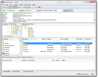 Скриншот программы FileZilla Client