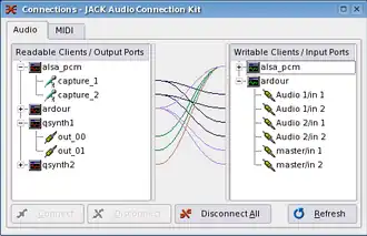 Скриншот программы JACK Audio Connection Kit