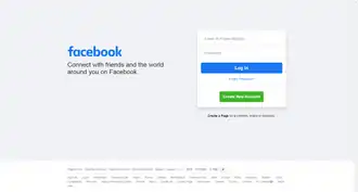 Скриншот страницы входа сайта Facebook