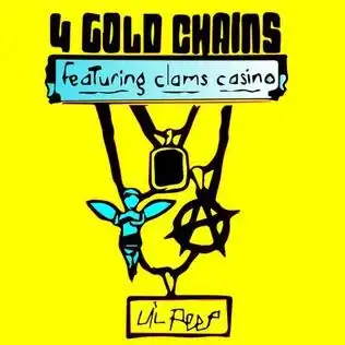 Обложка сингла Lil Peep при участии Clams Casino «4 Gold Chains» (2018)