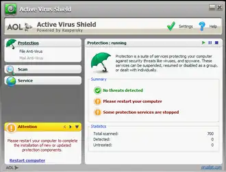 Скриншот программы ActiveVirusShield