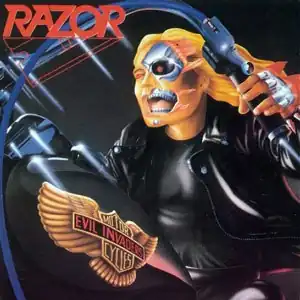Обложка альбома Razor «Evil Invaders» (1985)