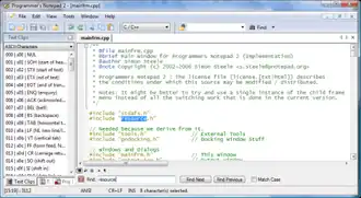 Скриншот программы Programmer’s Notepad