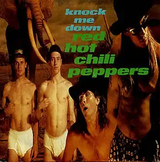 Обложка сингла Red Hot Chili Peppers «Knock Me Down» (1989)